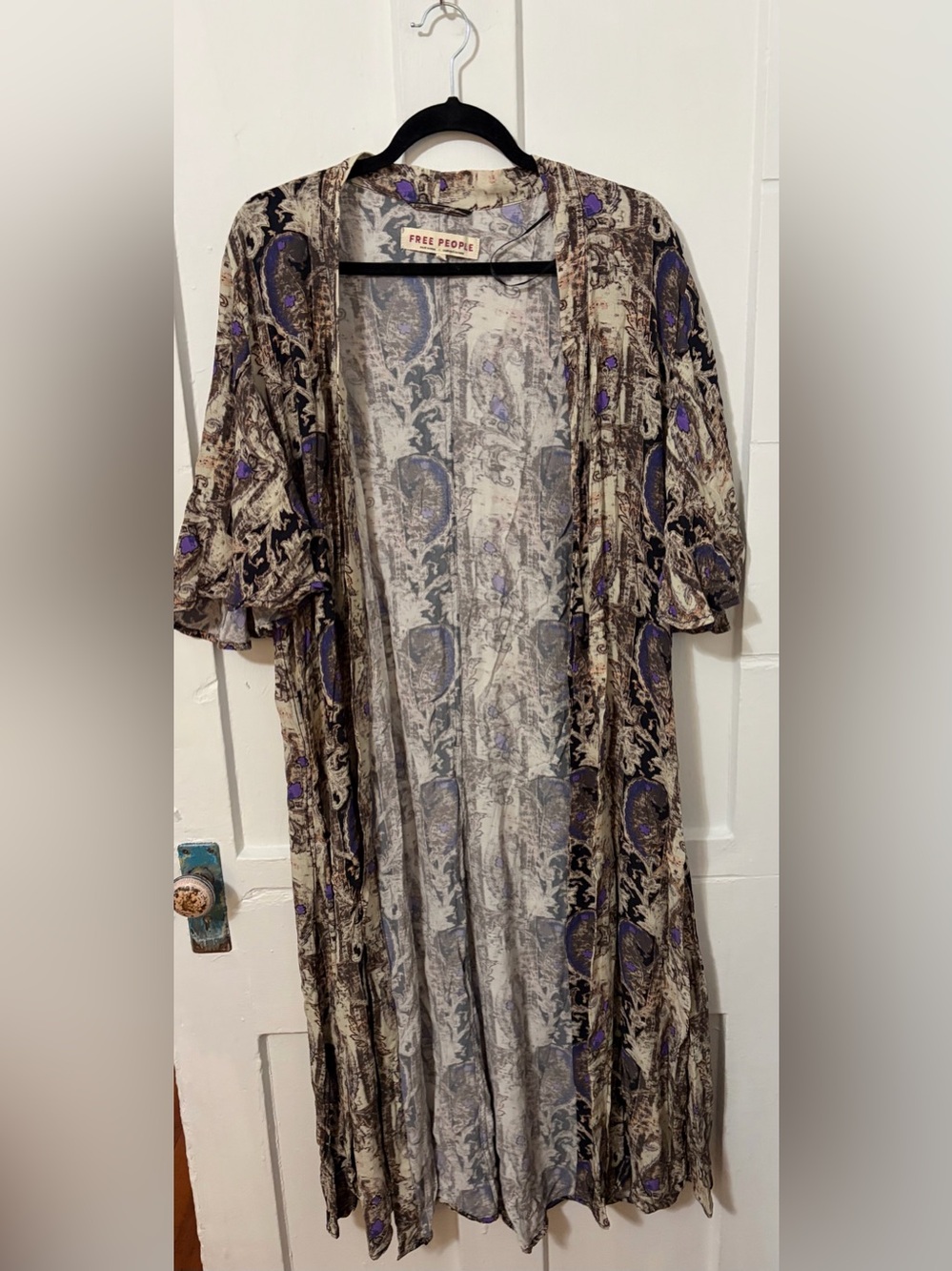 Free People Longline Print
Duster Drop Sleeve Boho Festive